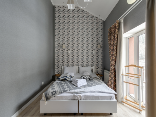 phòng ngủ màu xám