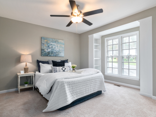 phòng ngủ màu xám