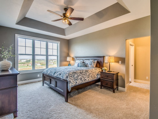 phòng ngủ màu xám