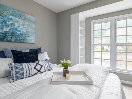 phòng ngủ màu xám