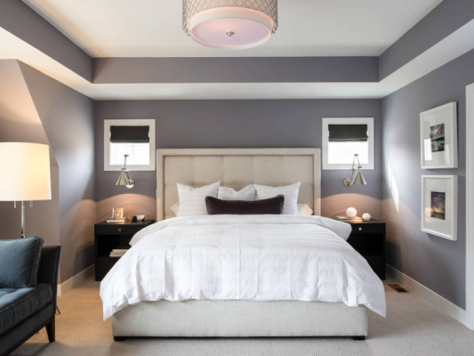 phòng ngủ màu xám