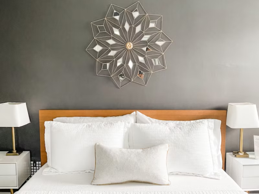 phòng ngủ màu xám