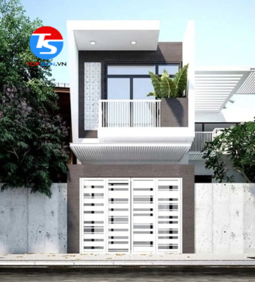 Sơn mặt tiền màu ghi xám cho nhà vườn