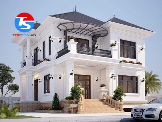 Cách phối sơn mặt tiền màu trắng sứ