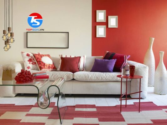 Cách phối sơn tường 2 màu