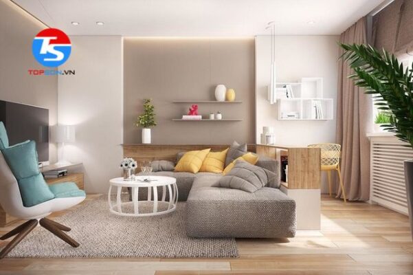 Cách sơn tường 2 màu