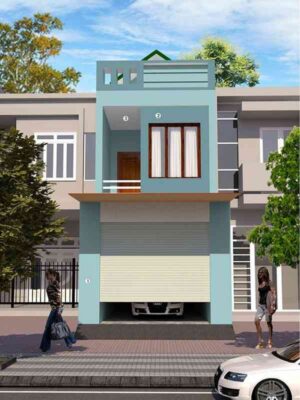 Cách phối màu sơn mặt tiền nhà ống 2 tầng