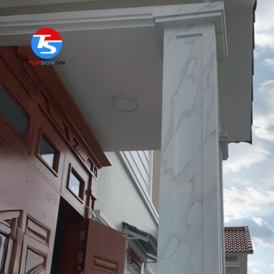 Màu sơn giả đá cột nhà đẹp
