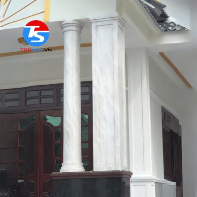 Mẫu sơn giả đá cẩm thạch cột tròn kết hợp cột vuông đẹp