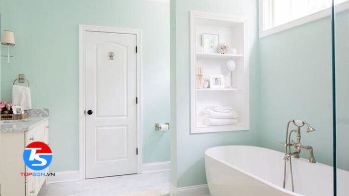 Sơn tường màu xanh pastel dịu nhẹ