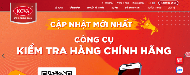 Trang chủ sơn Kova
